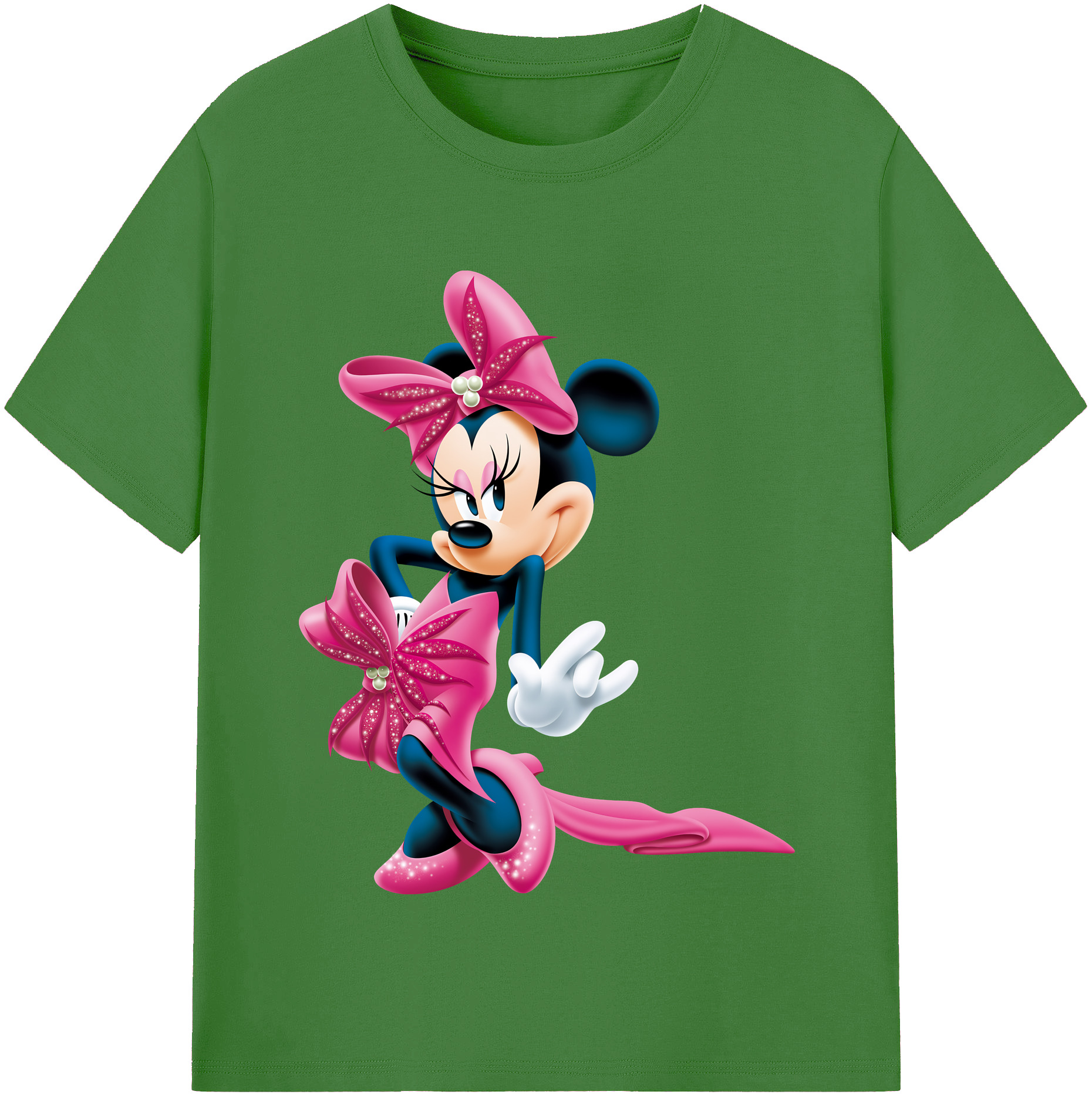 （画像用） ミッキーマウス Mickey Mouse レディースカジュアルプリントTシャツ（綿100％）